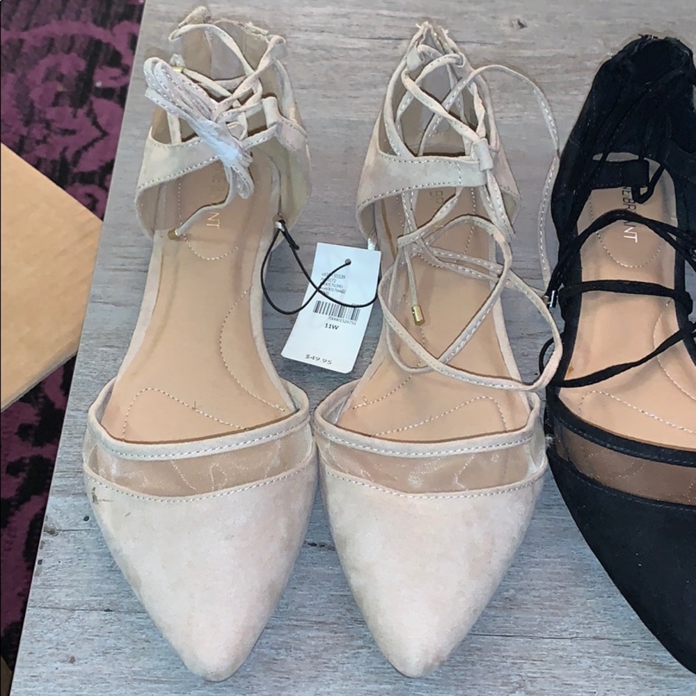 NWT Lane Bryant flats with lace up ties 11W